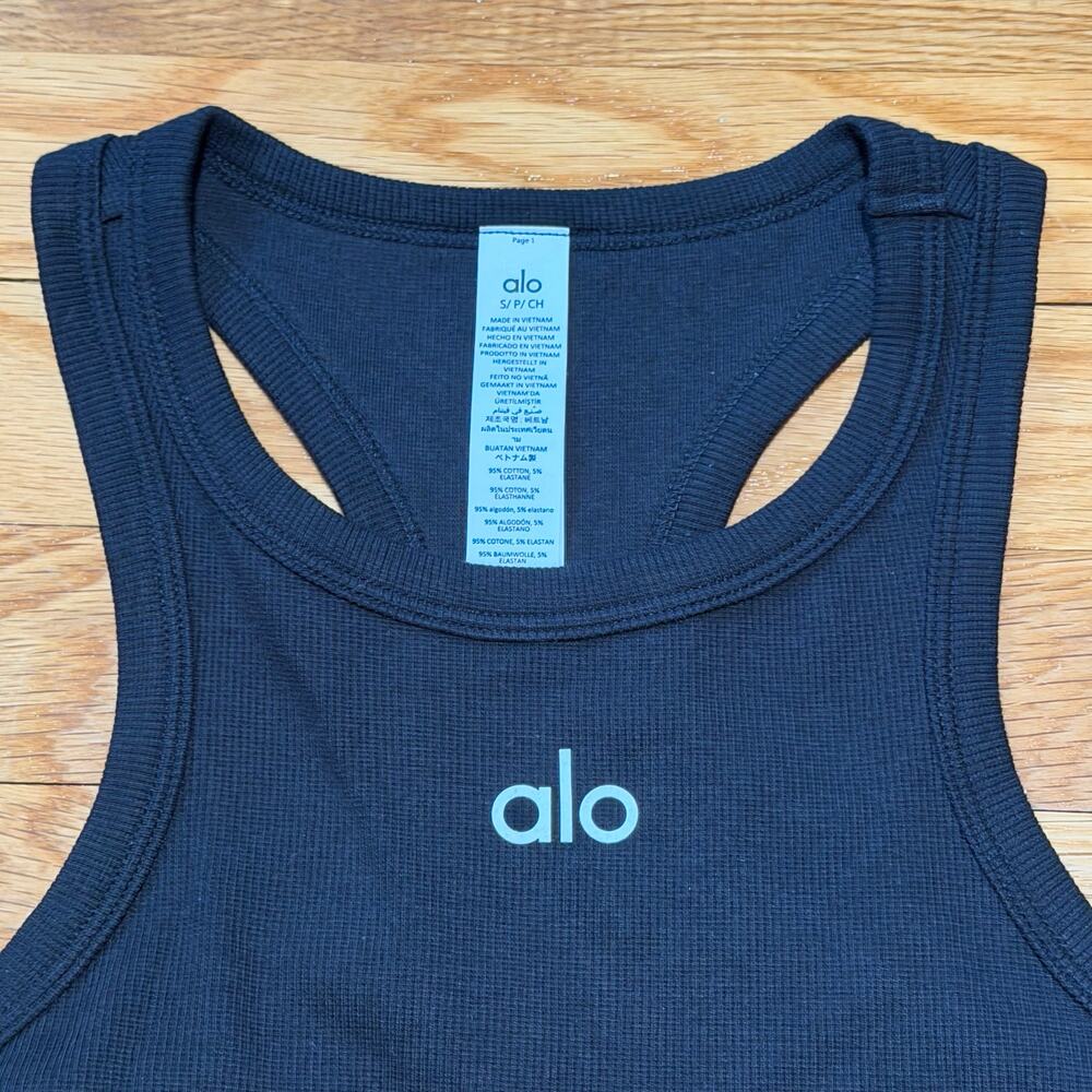 Alo Yoga | Aspire Tank Black / White Size Small NWT - Picture 4 of 5